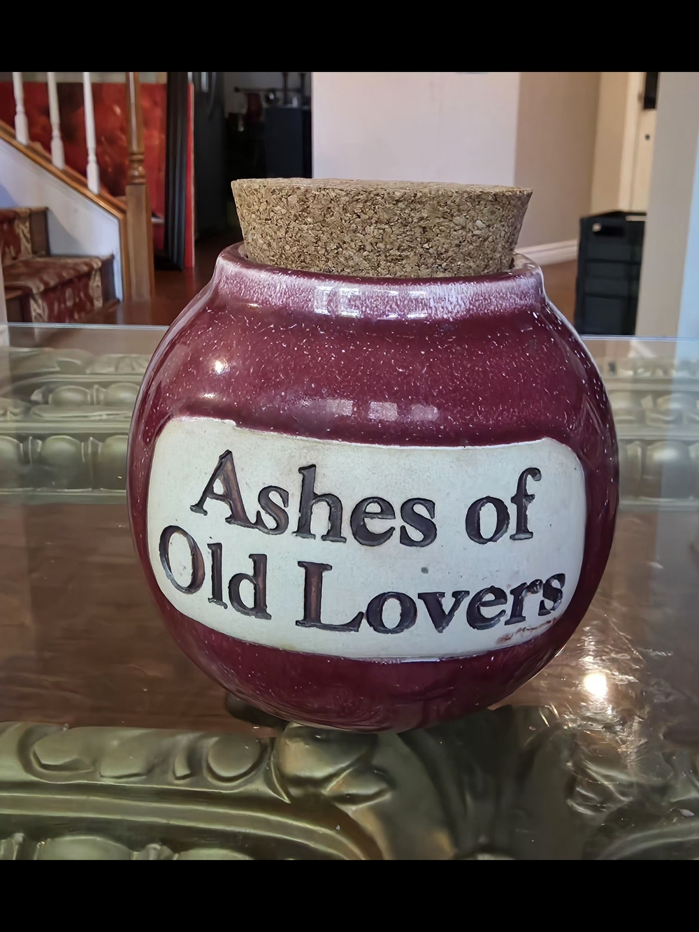 Funny Novelty Ceramic Apothecary Jar - Ashes of Old Lovers